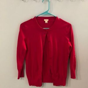 J. Crew Factory Magenta Claire Cardigan